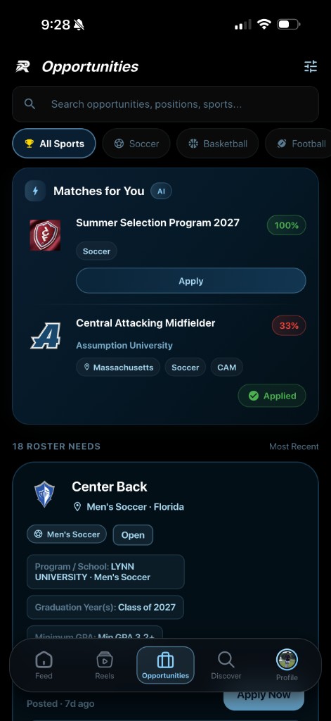 Ryval opportunities with AI matches
